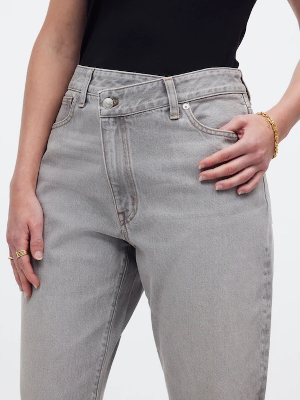 Madewell The Curvy '90s Straight Jean 24 acid wash Gray